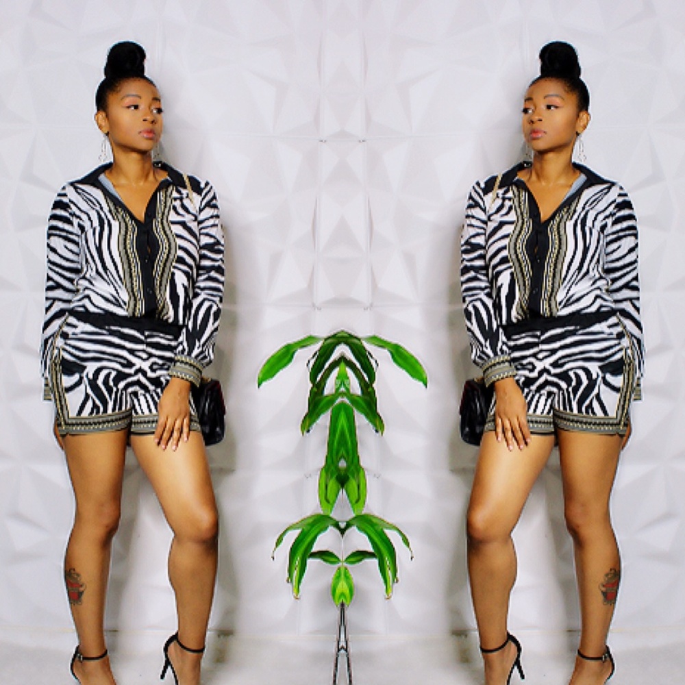 Animal Print Short Set